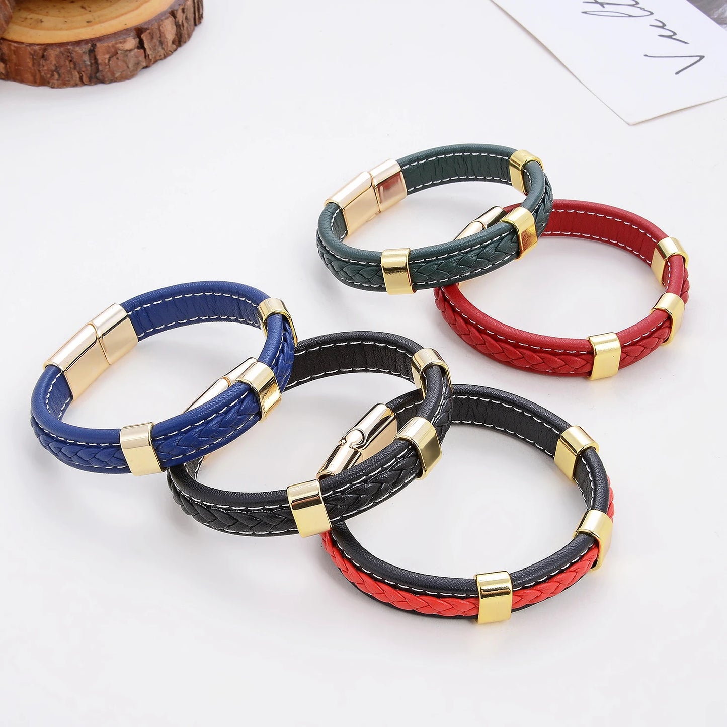 Classic Braided Leather Bracelet For Women Zinc Alloy Metal Mens Jewelry Bracelets Femme Accessories 2021 браслет мужской