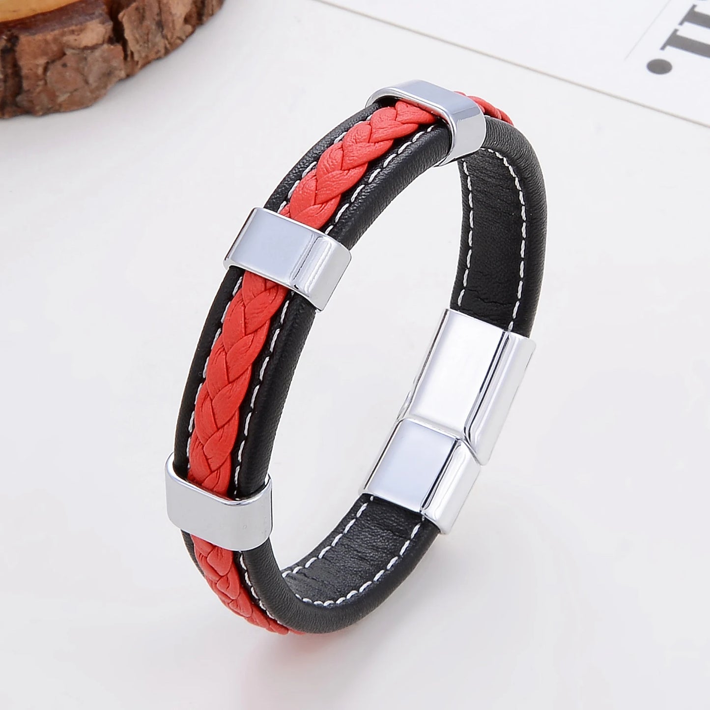 Classic Braided Leather Bracelet For Women Zinc Alloy Metal Mens Jewelry Bracelets Femme Accessories 2021 браслет мужской