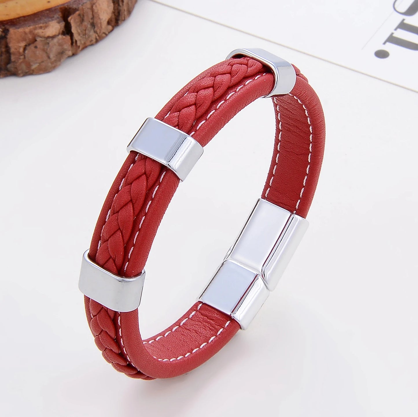 Classic Braided Leather Bracelet For Women Zinc Alloy Metal Mens Jewelry Bracelets Femme Accessories 2021 браслет мужской