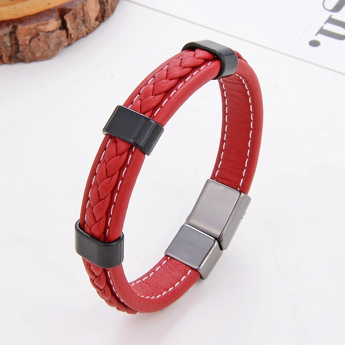 Classic Braided Leather Bracelet For Women Zinc Alloy Metal Mens Jewelry Bracelets Femme Accessories 2021 браслет мужской