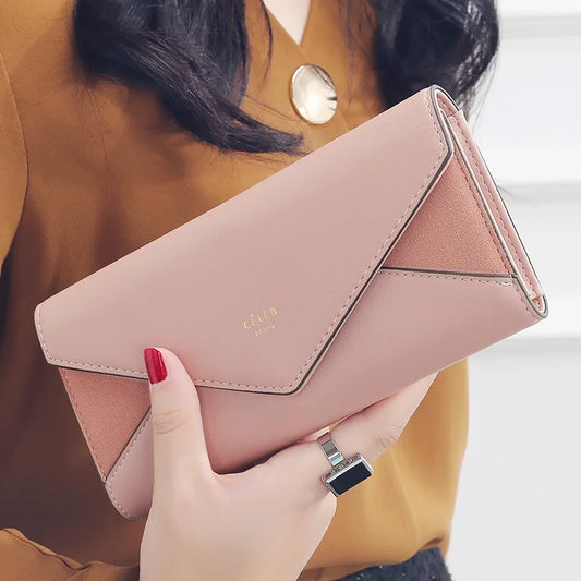 New Women Bag Ladies Long Design Wallet Women Girls Luxury Solid Clutch Coin Bag Purse Handbag Portefeuille Femme Cartera Mujer