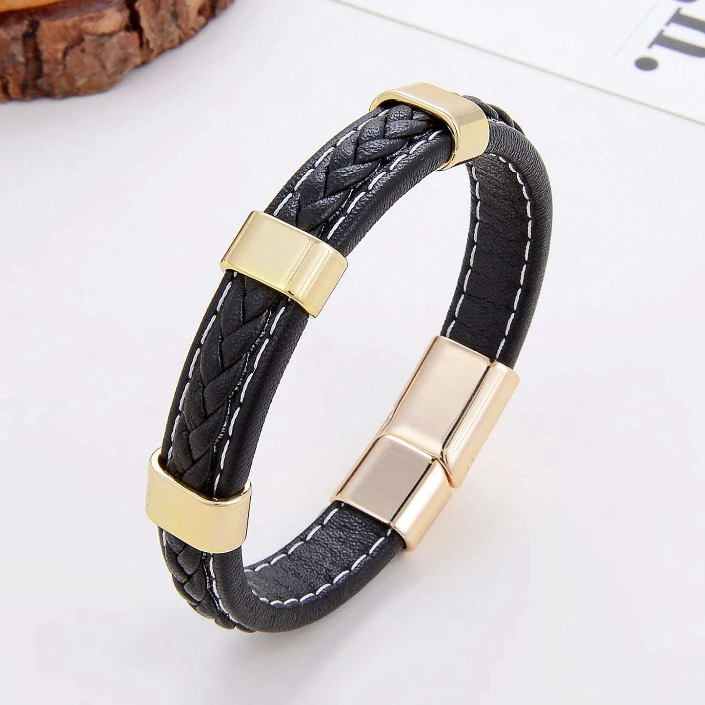 Classic Braided Leather Bracelet For Women Zinc Alloy Metal Mens Jewelry Bracelets Femme Accessories 2021 браслет мужской