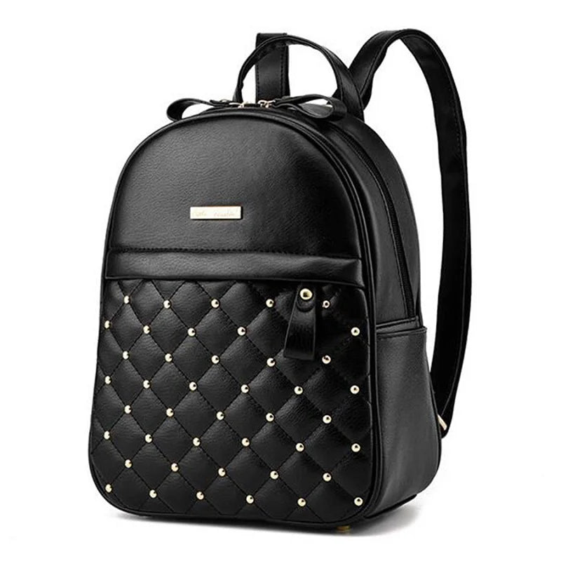 Women Leather Backpack Teenage Girl Teens School Bag Female Small Youth Bagpack Feminine Rucksack sac a dos femme mochila