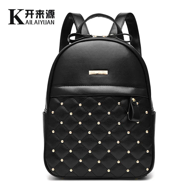 Women Leather Backpack Teenage Girl Teens School Bag Female Small Youth Bagpack Feminine Rucksack sac a dos femme mochila