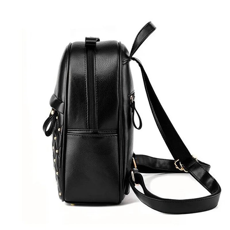 Women Leather Backpack Teenage Girl Teens School Bag Female Small Youth Bagpack Feminine Rucksack sac a dos femme mochila