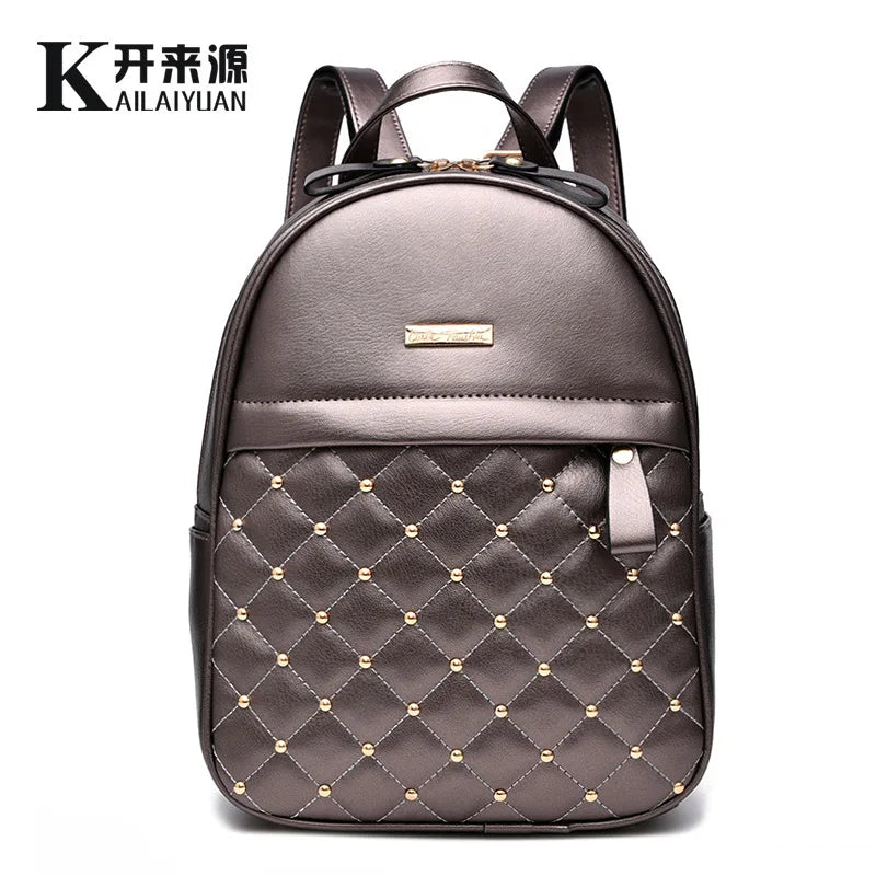 Women Leather Backpack Teenage Girl Teens School Bag Female Small Youth Bagpack Feminine Rucksack sac a dos femme mochila