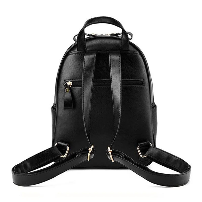 Women Leather Backpack Teenage Girl Teens School Bag Female Small Youth Bagpack Feminine Rucksack sac a dos femme mochila