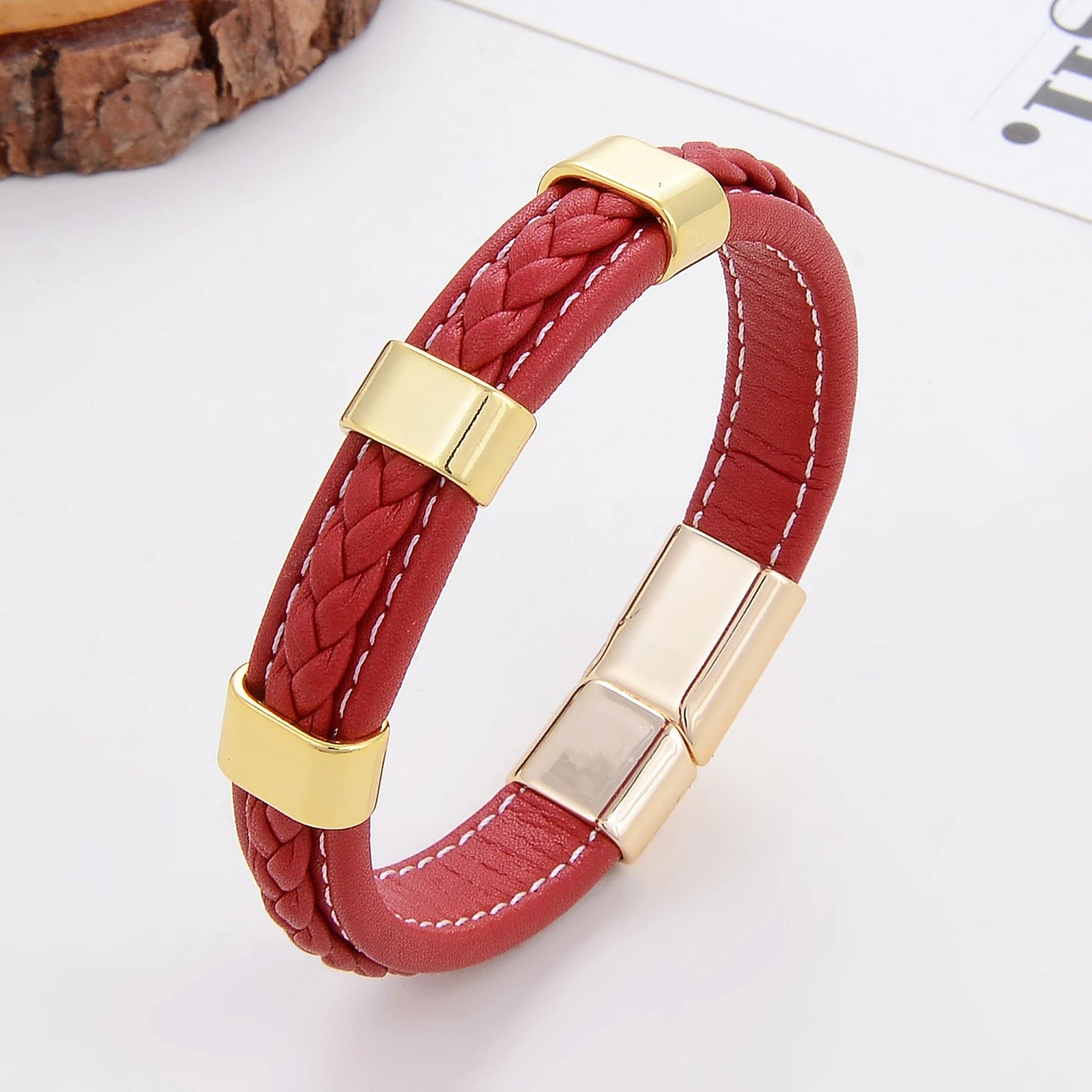 Classic Braided Leather Bracelet For Women Zinc Alloy Metal Mens Jewelry Bracelets Femme Accessories 2021 браслет мужской