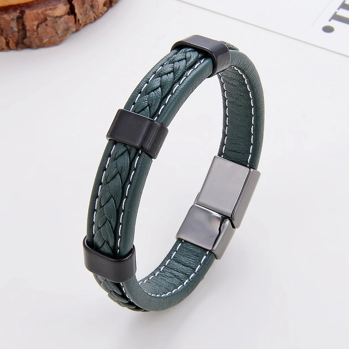 Classic Braided Leather Bracelet For Women Zinc Alloy Metal Mens Jewelry Bracelets Femme Accessories 2021 браслет мужской