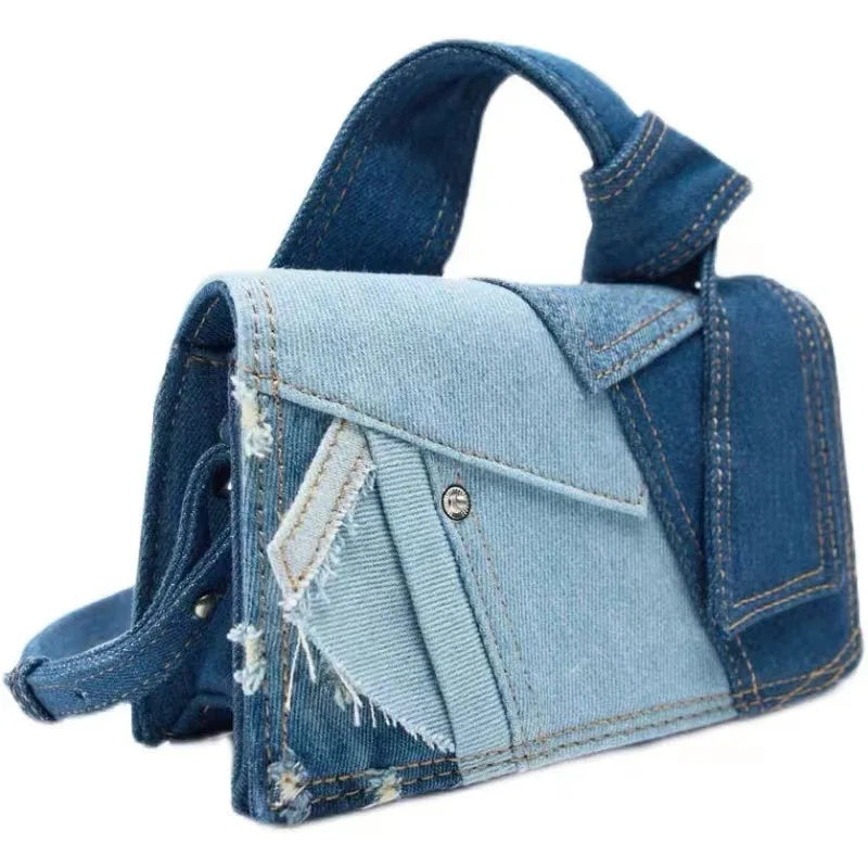 Denim Bag Patchwork Fashion Hasp Korean All-match Casual Shoulder Bag Handbag Pures and Bags Crossbody Girls 가방 sac a main femme