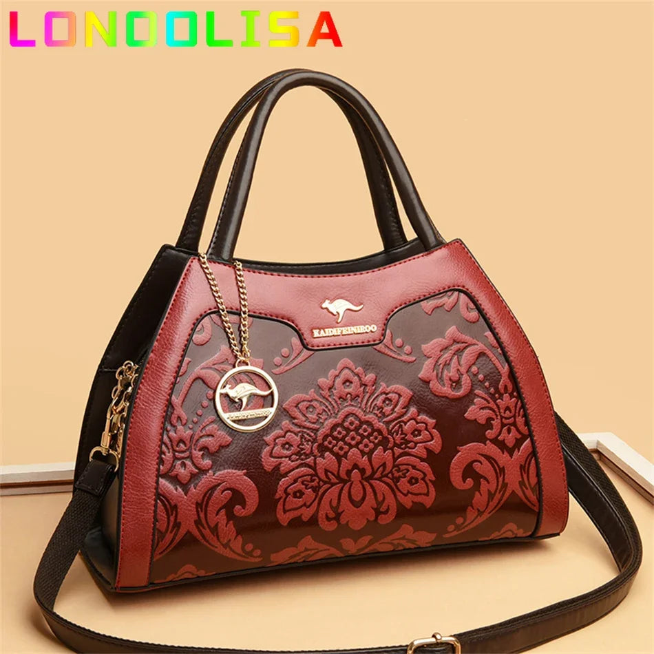 Casual Tote Luxury Leather Handbags Purse Women Bag 2024 Designer Messenger Shoulder Crossbody Bag for Female Shopper Sac A Main