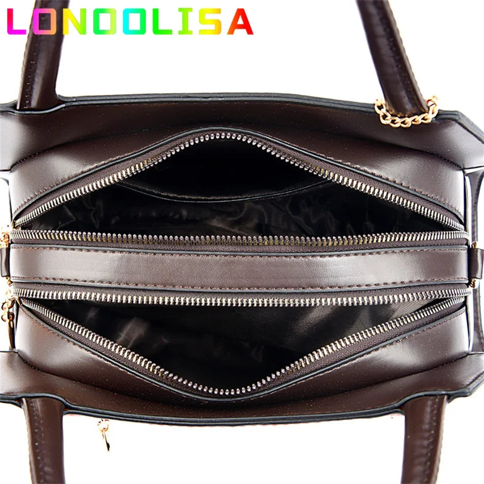 Casual Tote Luxury Leather Handbags Purse Women Bag 2024 Designer Messenger Shoulder Crossbody Bag for Female Shopper Sac A Main