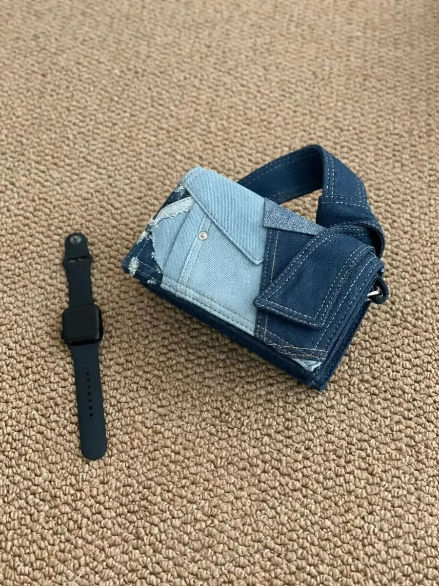 Denim Bag Patchwork Fashion Hasp Korean All-match Casual Shoulder Bag Handbag Pures and Bags Crossbody Girls 가방 sac a main femme