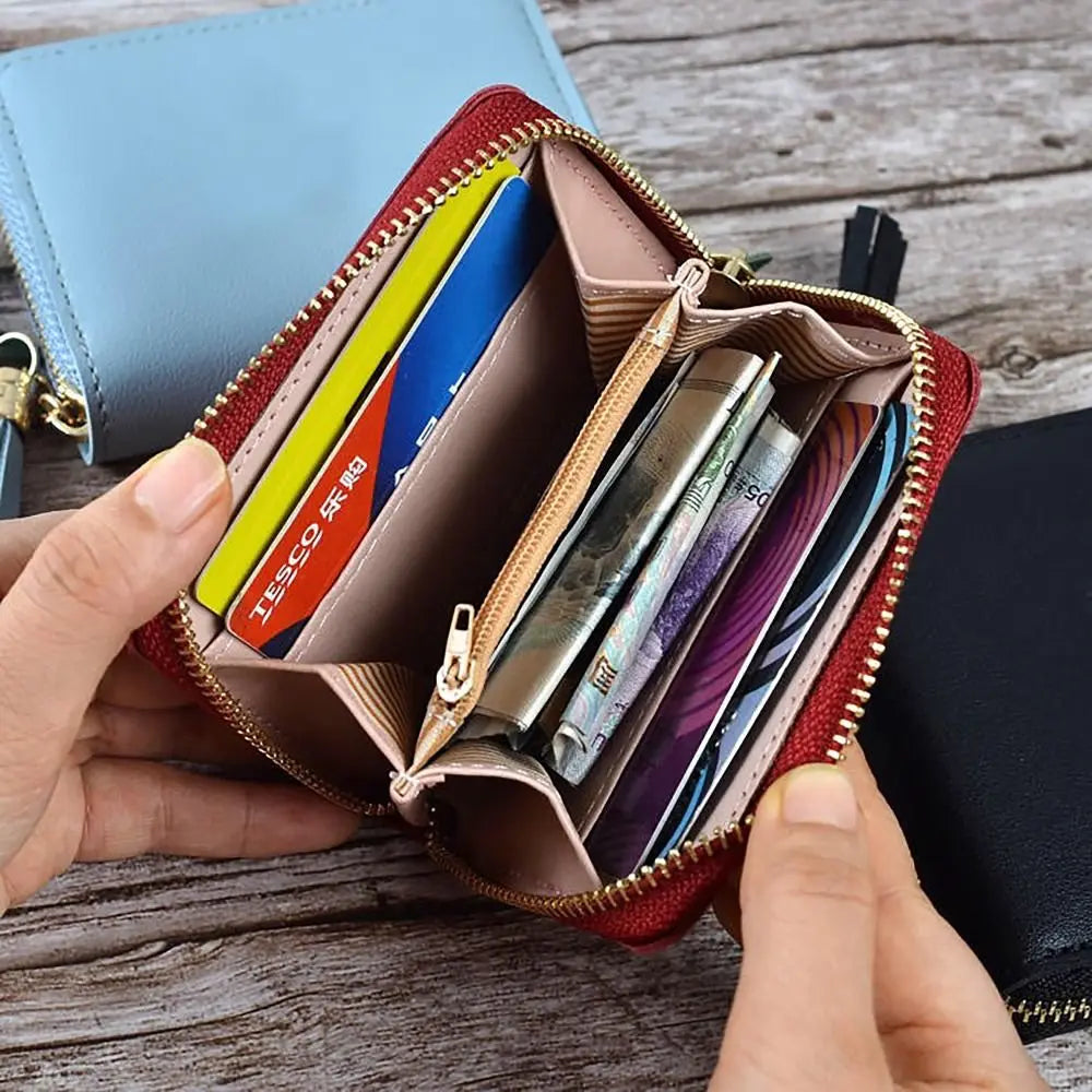 Durable PU Leather Money Coin Purse with Tassel Pendant Cute Panda Credit Card Holoder Zipper Wallet Money Bag Women Girls