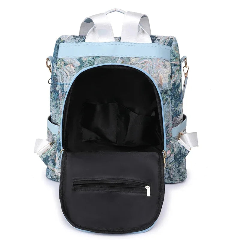 Fashion Women Nylon Backpacks Female School Book Bags Large Capacity Shopping Travel Knapsack Femme New Casual Rucksack Sac 2024