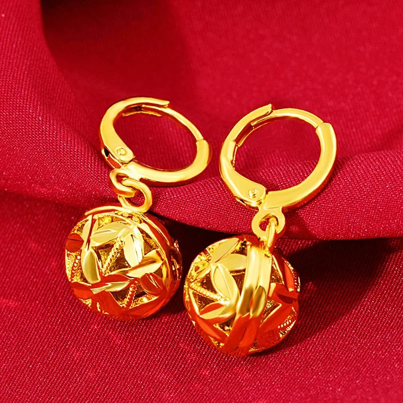 14 K Yellow Gold Jewelry Drop Earring for Women Fine Bizuteria 14k Gold Jewelry Aretes De Mujer Bijoux Femme Bohemia Earrings