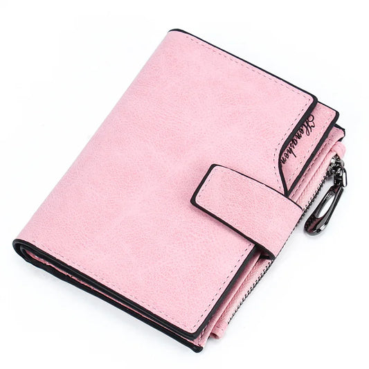 Short Wallet Women's Leather Genuine Small Zip Women's Purse Small Coin Sac Femme  Luxury Brand Porte Feuille Ladies Wallet