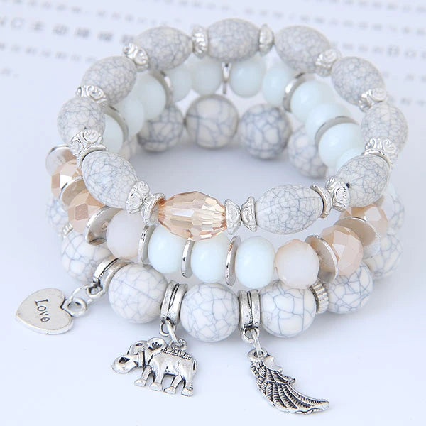 Bohemian Charm Beads Wrap Bracelets & Bangles for Women Boho Flower Leaf Tassel Bracelet Multilayer Bracelet Femme 2024 New